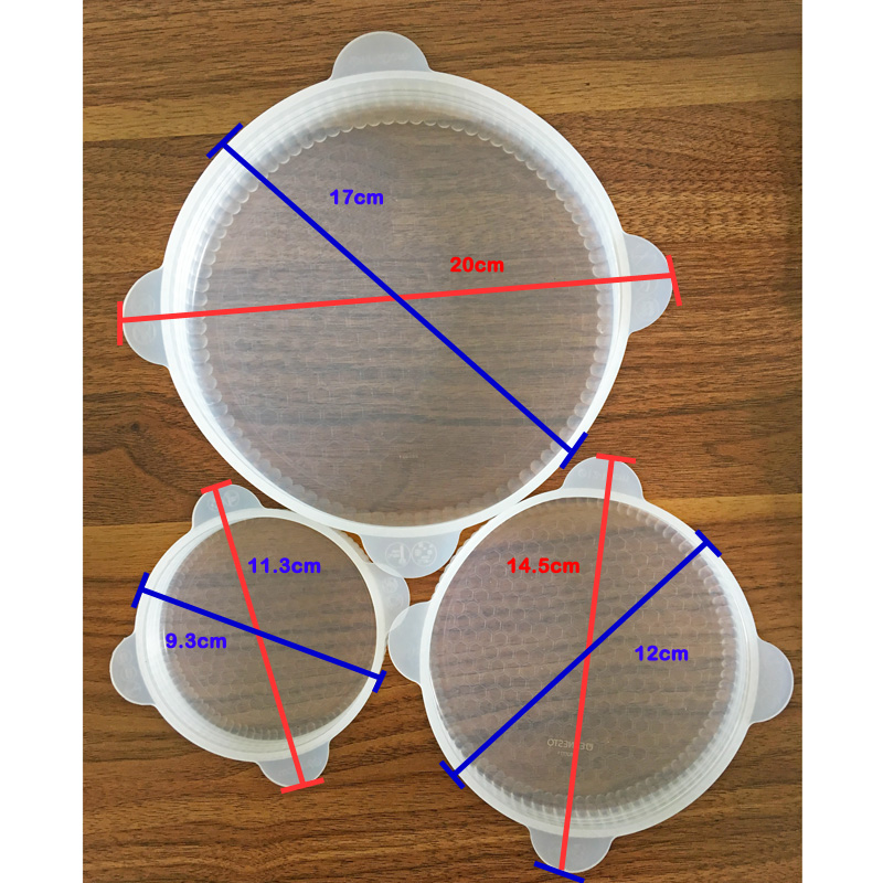 Jeu de 3 couvercles réutilisables en silicone pour couvercles en silicone