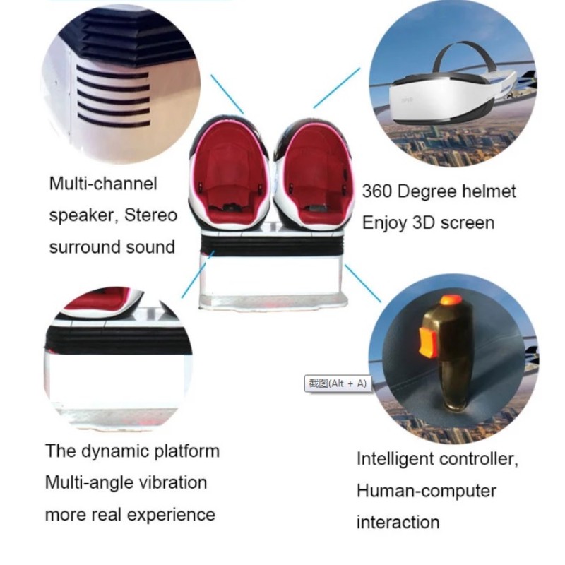 Simulateur de cinéma de chaise d'oeuf de 5d 9d avec le simulateur de cinéma des lunettes 12d de vr