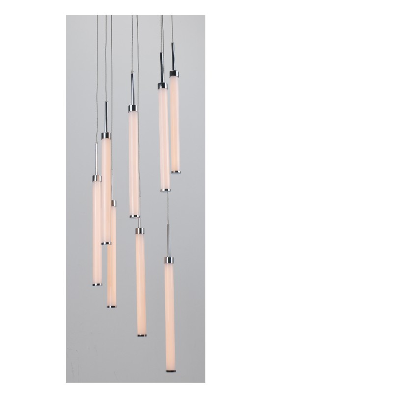 Huit lustres à diodes électroluminescentes