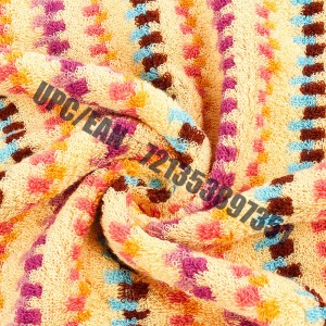 JMD TEXTILE 100% coton à séchage rapide, broderies Little Bear Cartoon, ensembles de serviettes de bain en jacquard multicolores teints, ensemble de 6 pièces (Orange)