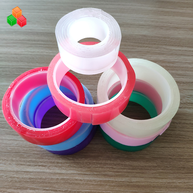 Chine design taille couleur excellente qualité lavable réutilisable double face forte auto-adhésif gel grip magie nano bande d'aspiration