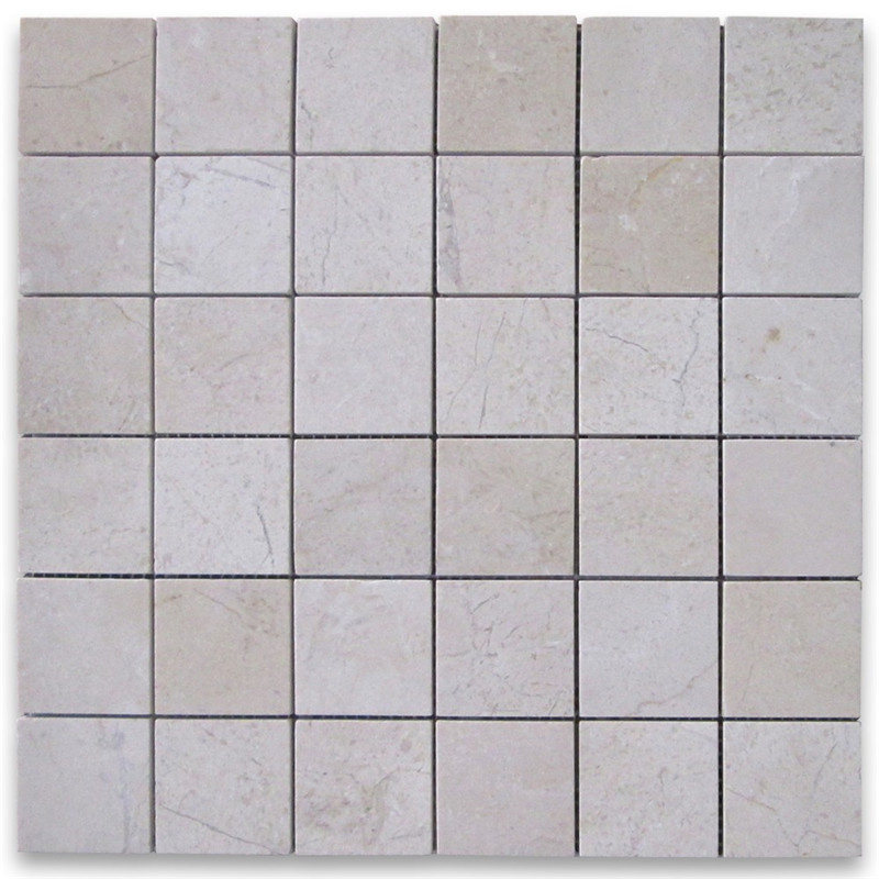 Carreaux de mosaïque en marbre crème marfil