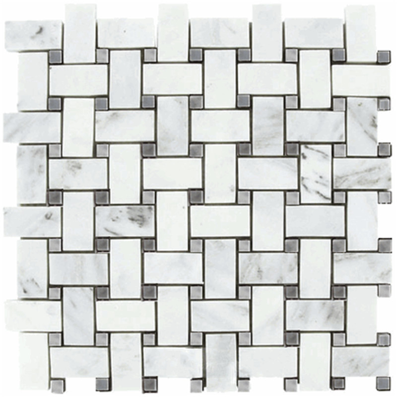 Carreau de mosaïque Bianco Carrare poli blanc 3/4 penny