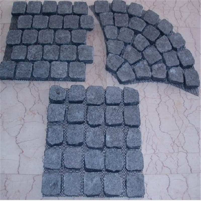 Motif pavé d'éventail en granit