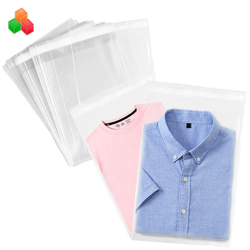 sac en plastique de vêtement d'emballage de vêtement en plastique de cachetage auto-adhésif transparent transparent fort d'emballage pour des vêtements / t-shirt / casse-croûte