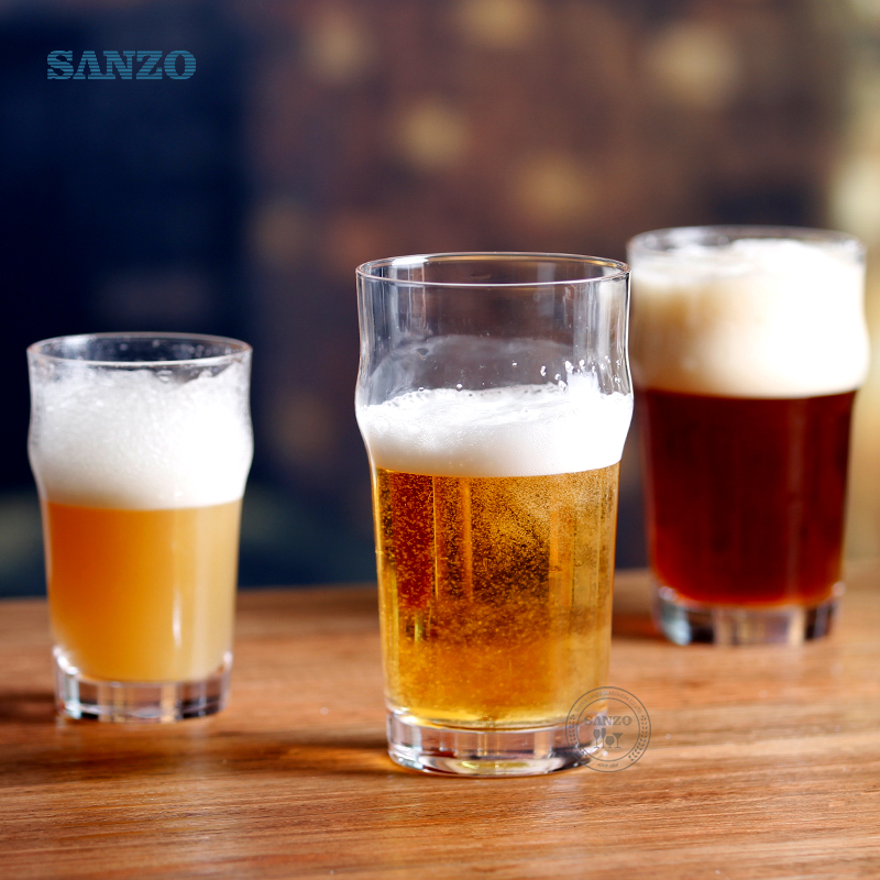 Tasse en verre à la bière avec logo personnalisé Sanzo Verres en cristal tasses à la main de bière Stein