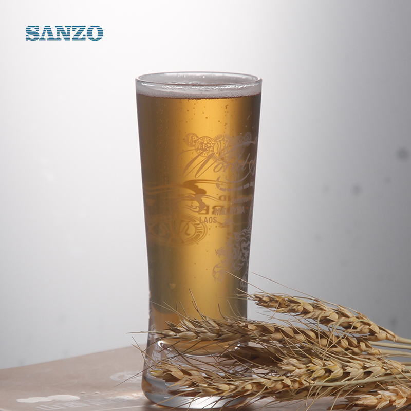 Tasse de bière en verre de bière de couleur de corps de tasse de bière de corps de Sanzo 150ml verre de bière sans plomb avec le logo