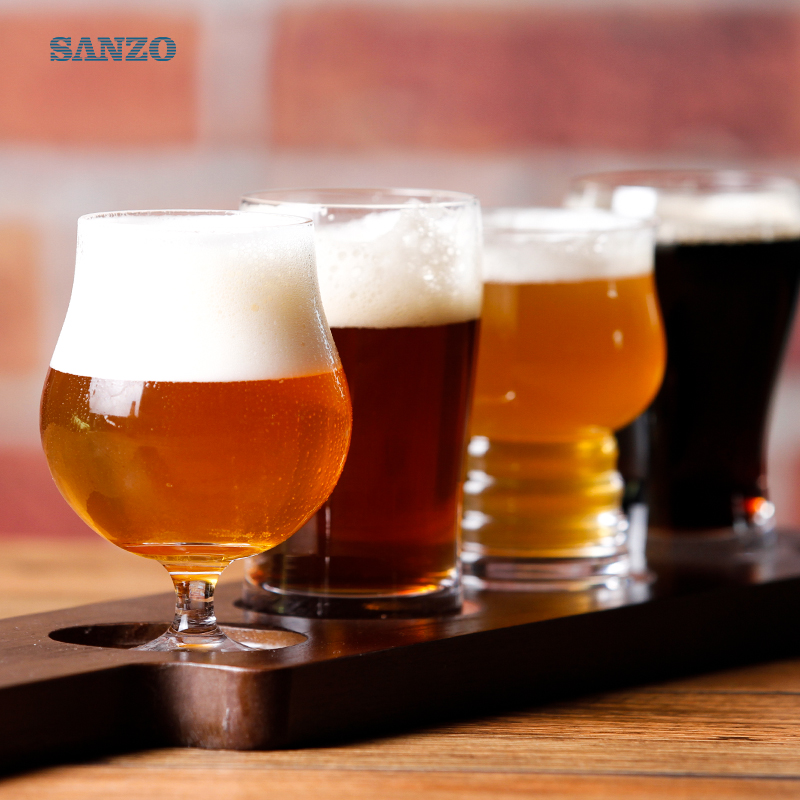 Verres à bière en verre Sanzo, verres à bière personnalisés, verres à bière Pilsner