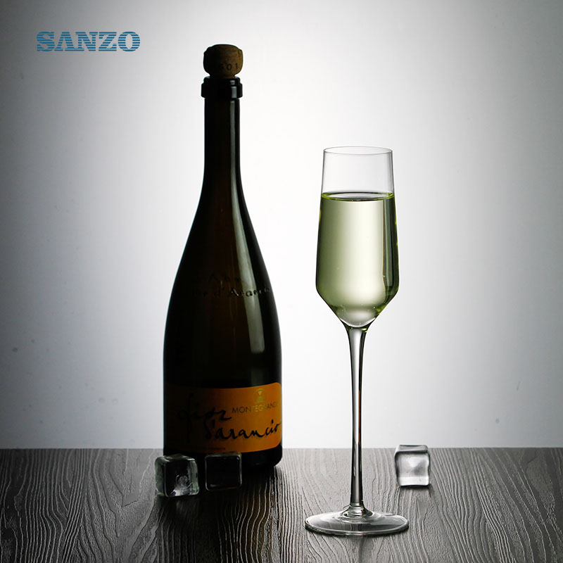 SANZO Bohême Cristal Personnalisé À La Main Clair En Gros Verres De Champagne Promotionnel Vente Chaude Pas Cher Verres À Champagne