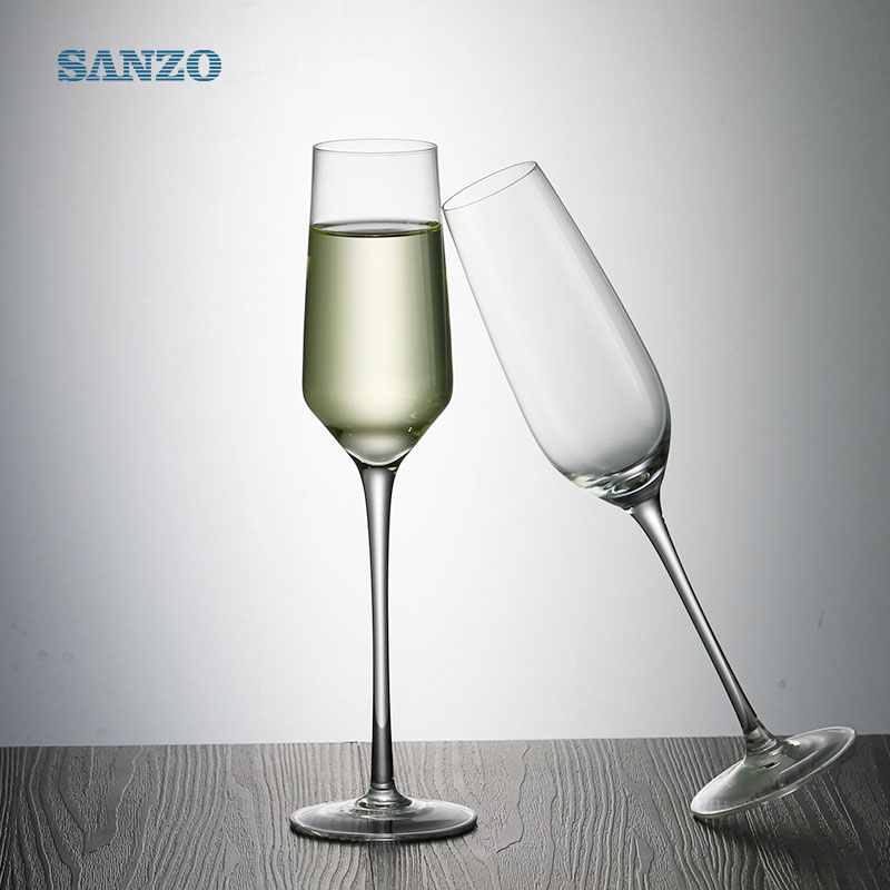 SANZO Bohême Cristal Personnalisé À La Main Clair En Gros Verres De Champagne Promotionnel Vente Chaude Pas Cher Verres À Champagne