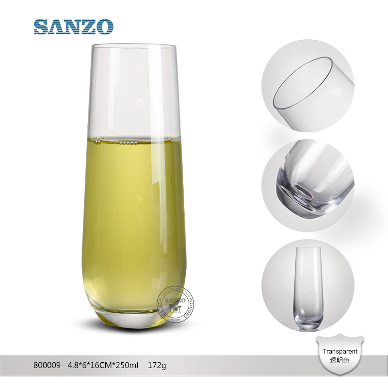 Flûte à Champagne Tige Noire SANZO Sur Mesure Clair Champagne Flûtes Plastique Champagne