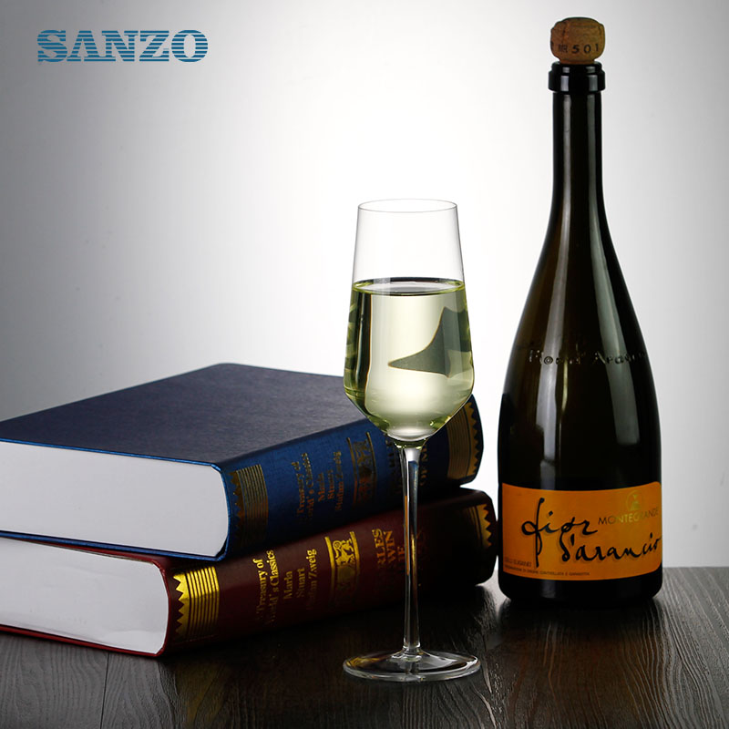 SANZO Noir Sans Plomb Personnalisé Taille Pot À Champagne En Verre À Champagne Personnalisé Flûtes À Champagne Rose Flûte En Verre Champagne