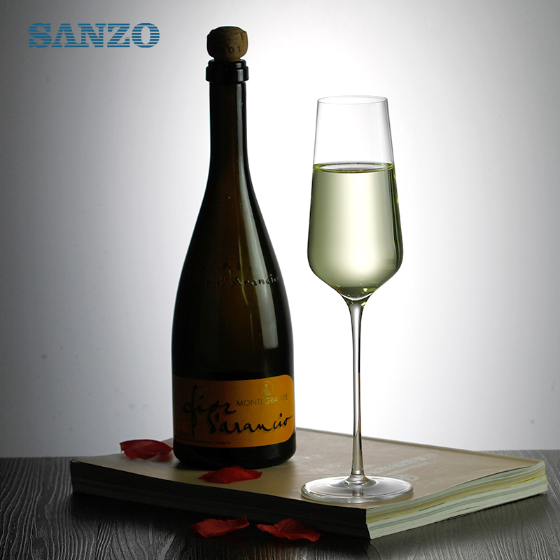 Verre de Champagne noir personnalisé par SANZO Champagne Flûte de Champagne Verre à Champagne cylindre rose