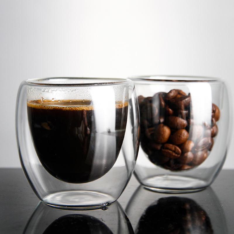 Fabricant de verrerie personnalisé Vente en gros de tasses à café faites à la main à double paroi