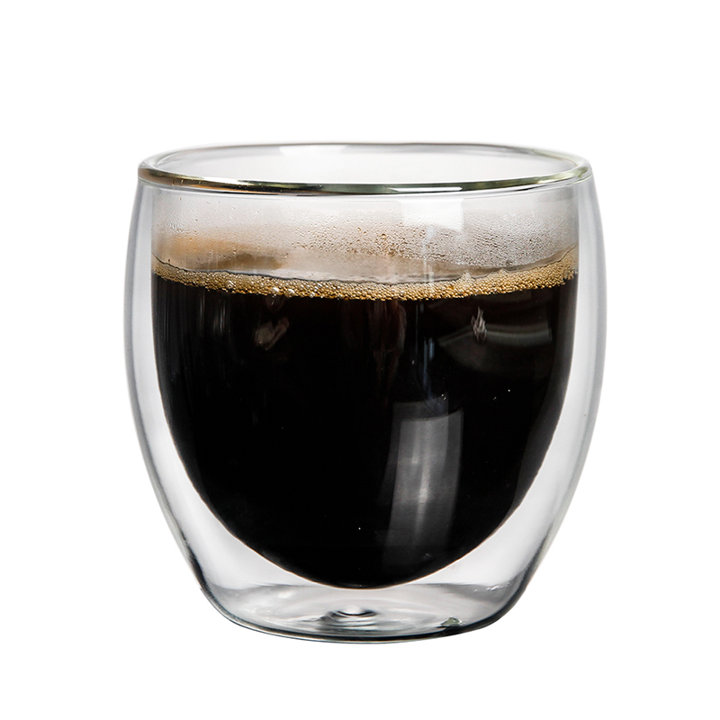 Sanzo Main En Verre Borosilicate Résistant À La Chaleur Effacer Double Tasse À Café En Verre Tasse À Thé Tasse À Café 350ml