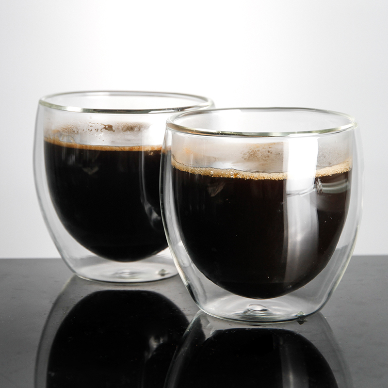 Sanzo Main En Verre Borosilicate Résistant À La Chaleur Effacer Double Tasse À Café En Verre Tasse À Thé Tasse À Café 350ml