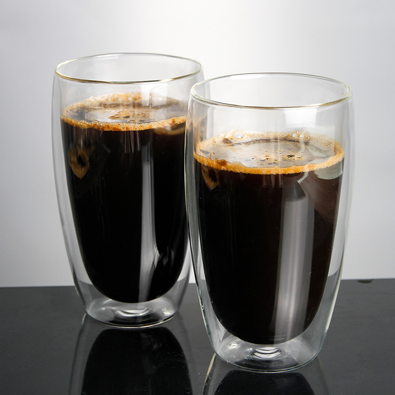 Alibaba chaud salwholesale haute qualité moins cher prix résistant à la chaleur tasse de lait double paroi café en verre avec poignée 200 ml