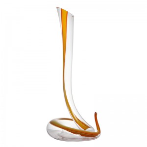 Sanzo Fabricant de verrerie fait main en gros Unique en verre verre de vin rouge Carafe \/ Flagon 1200ml \/ 40oz 900031