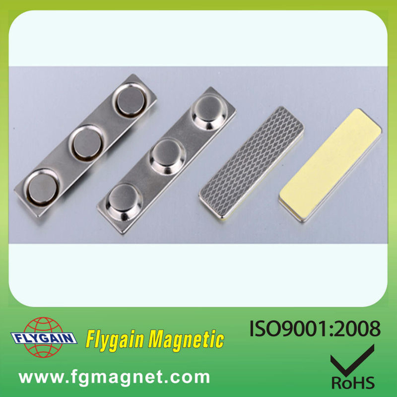 Badge nominatif magnétique vide en métal réutilisable fait sur commande de prix bon marché