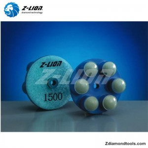 ZL-16Q Tampons de polissage diamantés en résine, 2 pouces, pour béton