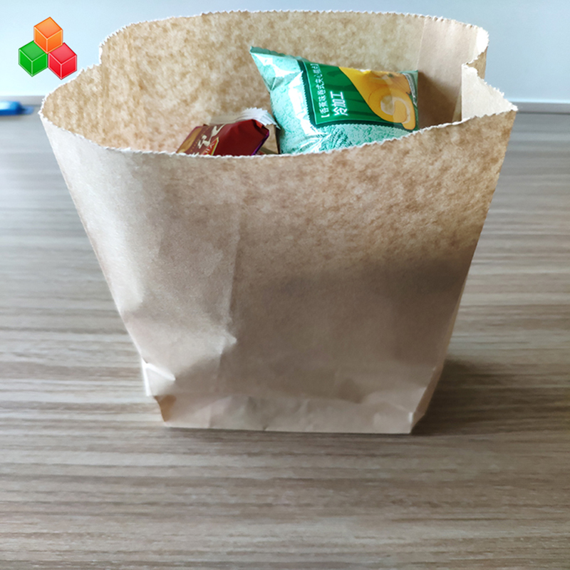Vente chaude OEM taille personnalisée impression recyclé écologique amical brun kraft papier sac à provisions pour pause snack artisanat cadeau emballage