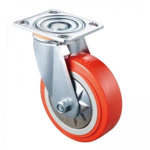 Heavy Duty - Boîtier chromé avec roue TPE orange