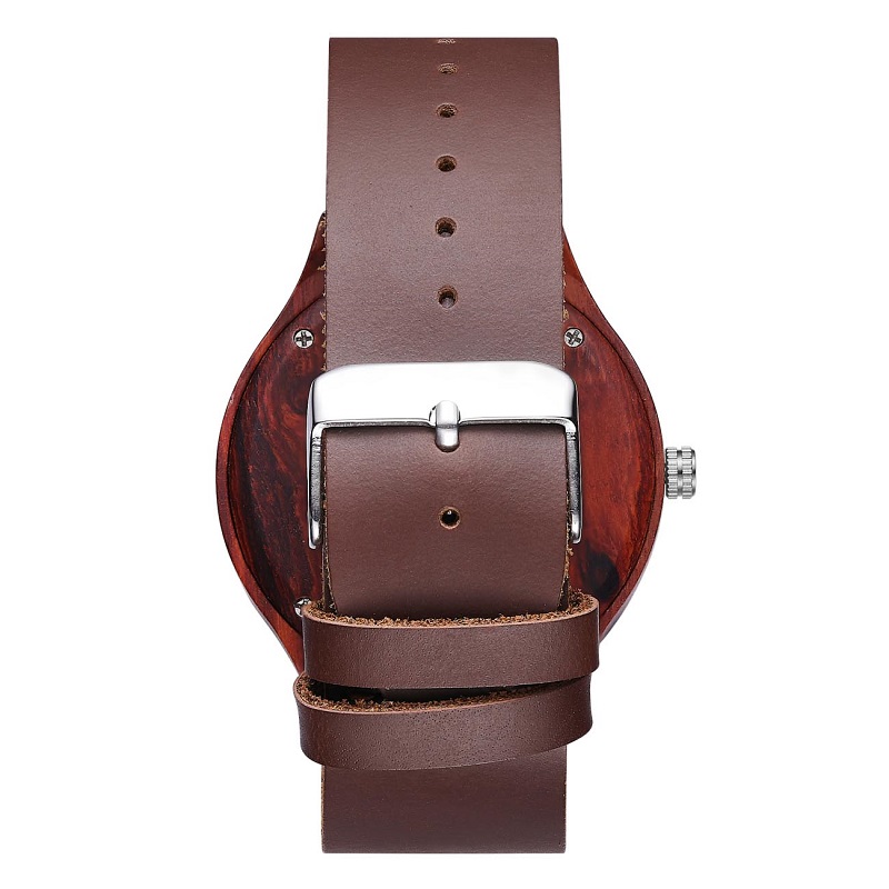 Montre en bois au poignet et meilleur cuir Valentine Couples Montre au poignet