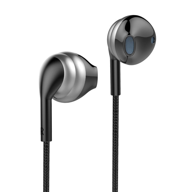 Ecouteurs filaires métalliques avec son stéréo design intra-auriculaire confortable