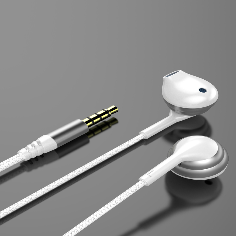 Ecouteurs filaires métalliques avec son stéréo design intra-auriculaire confortable