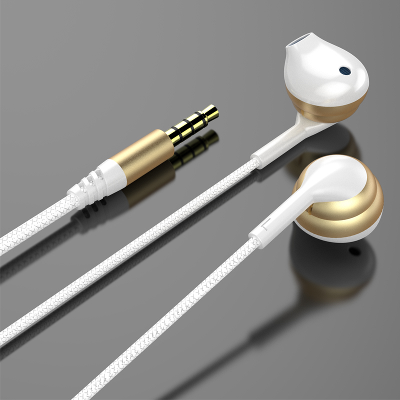 Ecouteurs filaires métalliques avec son stéréo design intra-auriculaire confortable