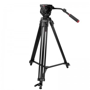 KINGJOY trépied vidéo professionnel robuste 3 sections VT-2100L avec tête d'amortissement de fluide VT-3530 pour caméscope