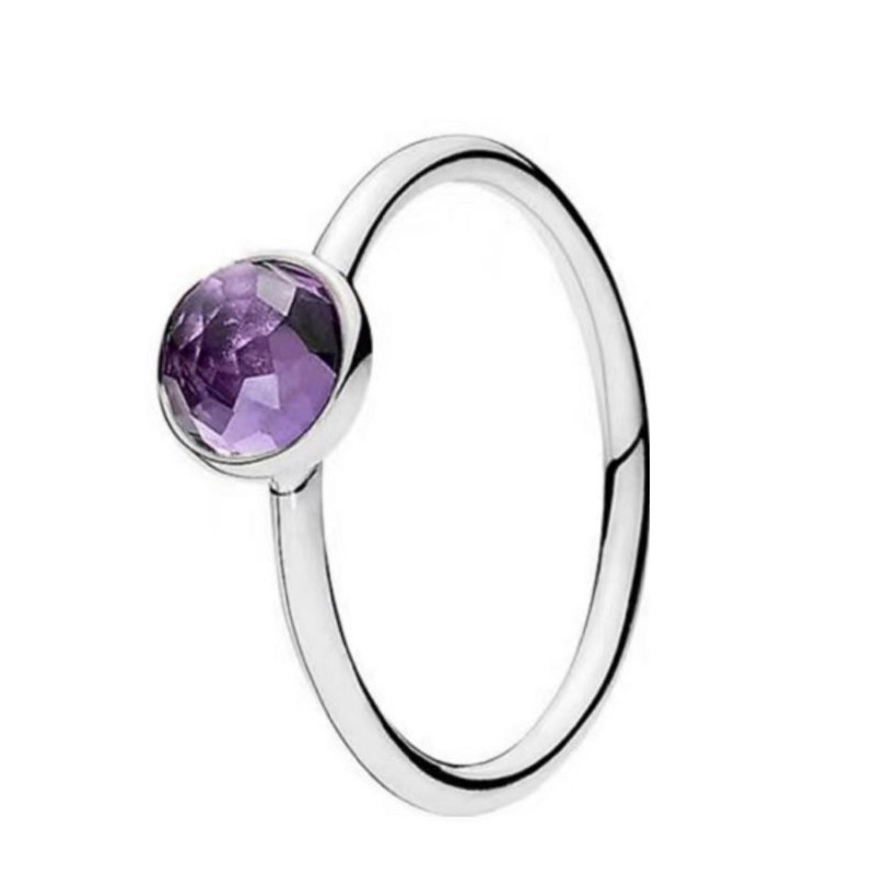 Bagues pour femmes en argent sterling 925 avec améthyste violet violet foncé et champagne