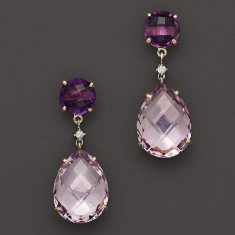 Bijoux boucles d'oreilles dernières boucles d'oreilles pendantes boucles d'oreilles synthétiques amythest