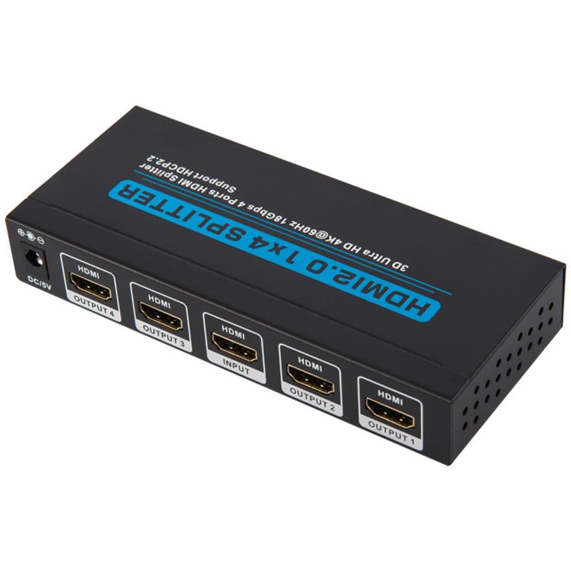 V2.0 HDMI 1x4 Splitter Support 3D Ultra HD 4Kx2K @ 60Hz HDCP2.2