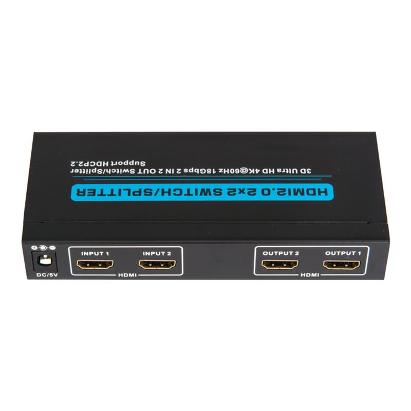 Prise en charge du commutateur V2.0 HDMI 2x2 / Splitter 3D Ultra HD 4Kx2K @ 60Hz HDCP2.2