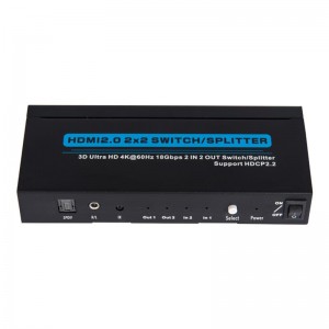 Prise en charge du commutateur V2.0 HDMI 2x2 \/ Splitter 3D Ultra HD 4Kx2K @ 60Hz HDCP2.2