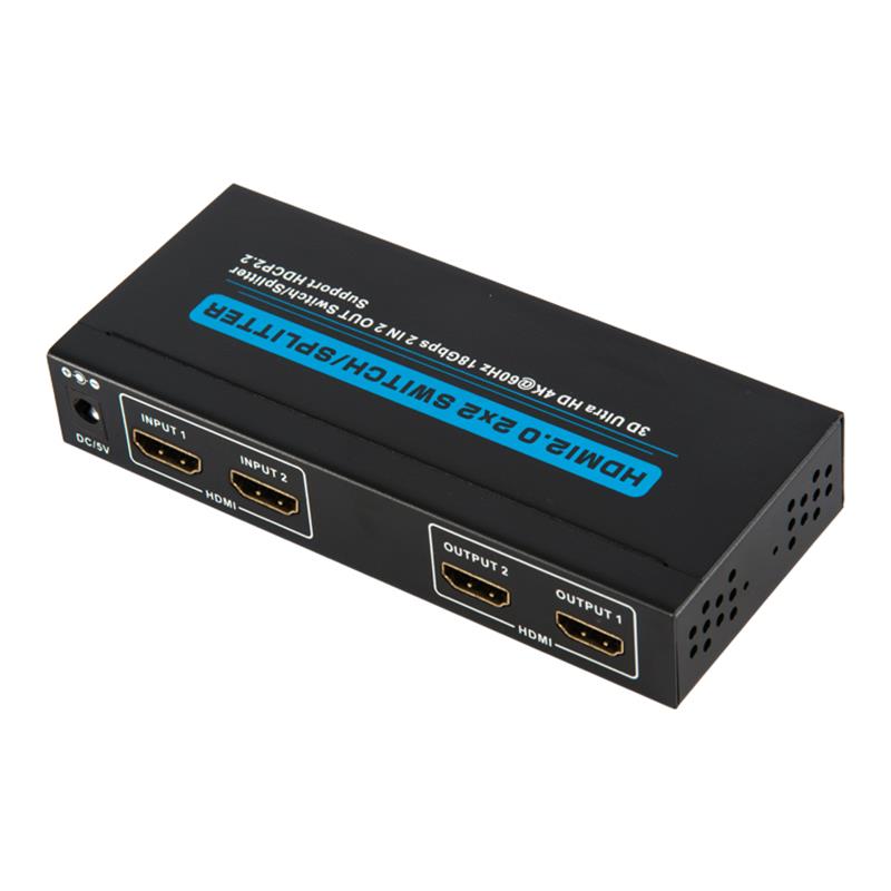 Prise en charge du commutateur V2.0 HDMI 2x2 / Splitter 3D Ultra HD 4Kx2K @ 60Hz HDCP2.2