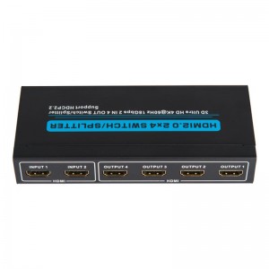 Prise en charge du commutateur \/ diviseur V2.0 HDMI 2x4 3D Ultra HD 4Kx2K @ 60Hz HDCP2.2