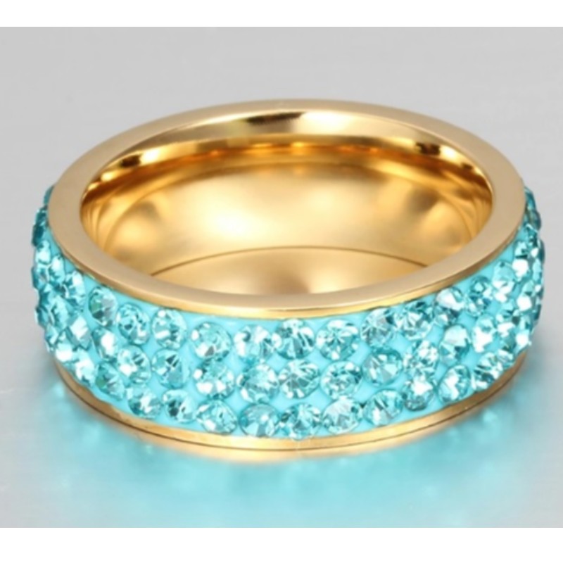 Anneaux de cristal anneaux d'or anneaux d'or rose en argent anneaux roses bleus
