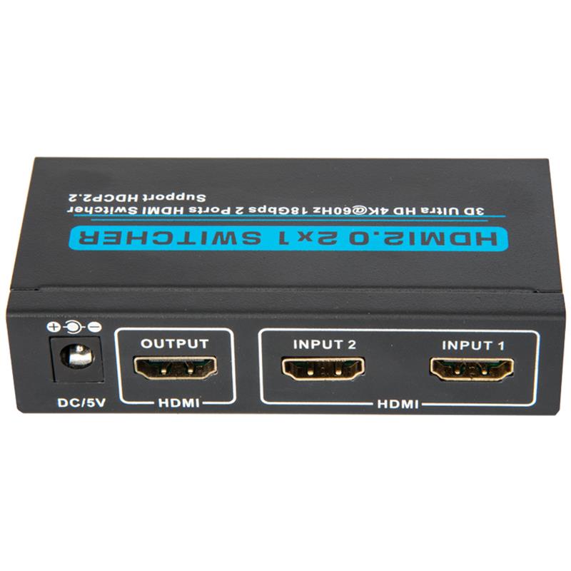 Prise en charge du commutateur V2.0 HDMI 2x1 3D Ultra HD 4Kx2K @ 60Hz HDCP2.2