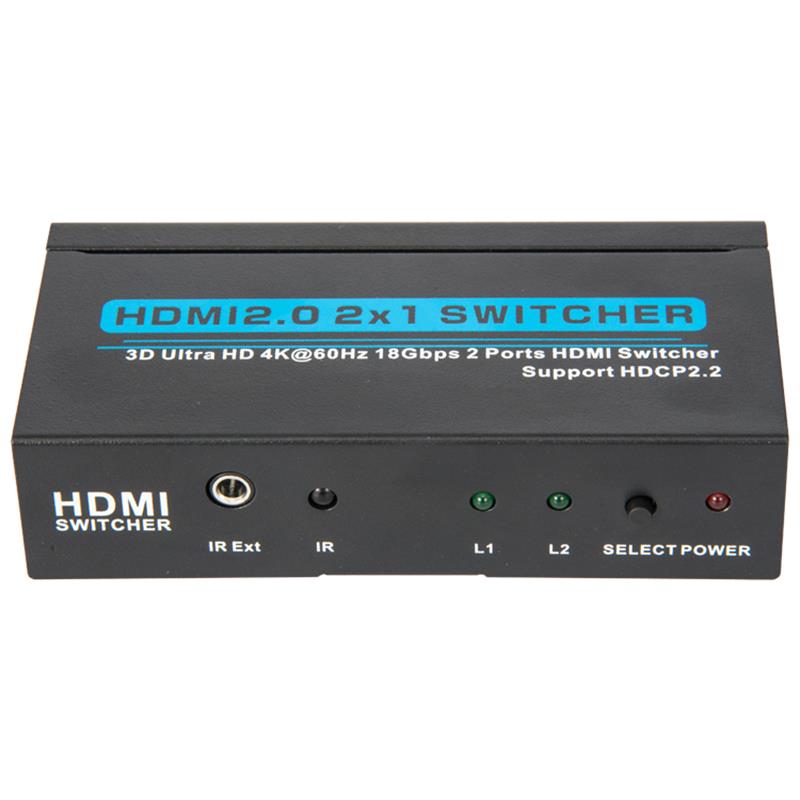 Prise en charge du commutateur V2.0 HDMI 2x1 3D Ultra HD 4Kx2K @ 60Hz HDCP2.2