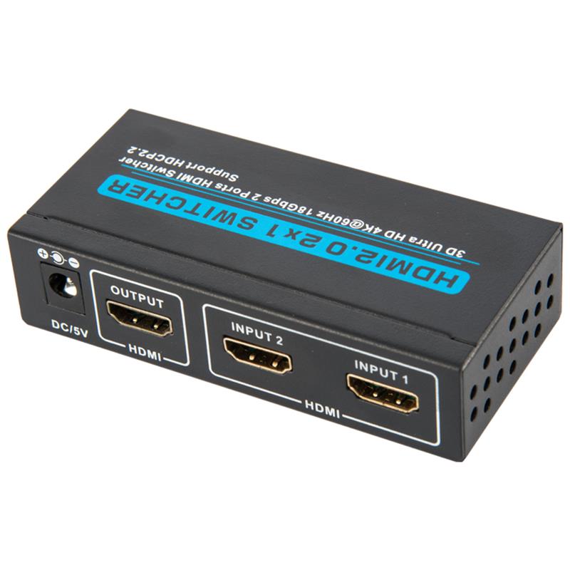 Prise en charge du commutateur V2.0 HDMI 2x1 3D Ultra HD 4Kx2K @ 60Hz HDCP2.2