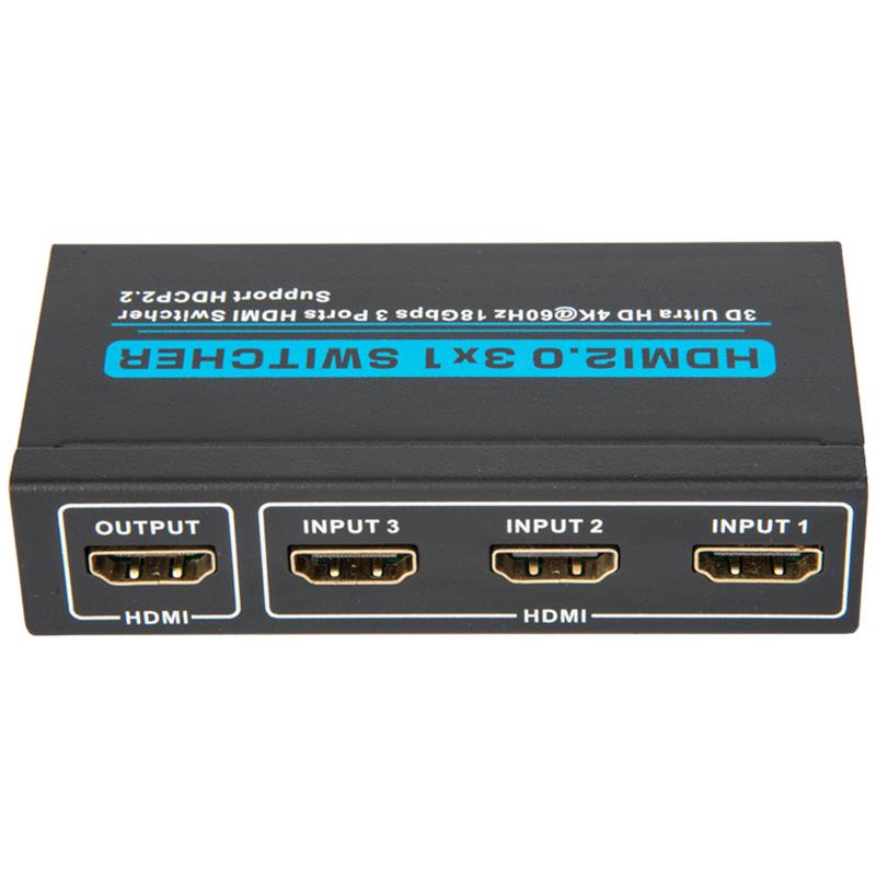 Prise en charge du sélecteur HDMI 3x1 V2.0 3D Ultra HD 4Kx2K @ 60Hz HDCP2.2