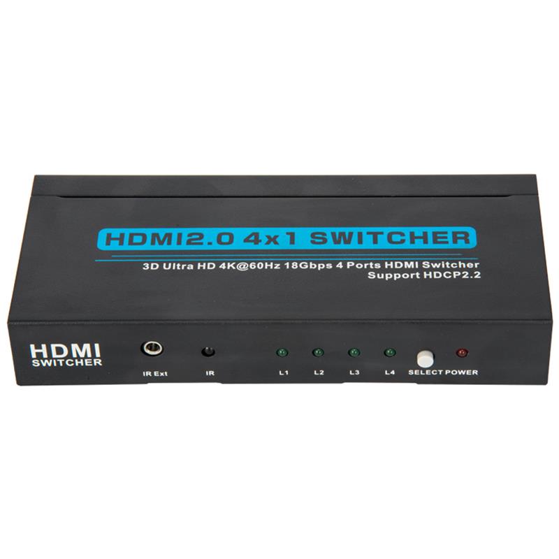 Prise en charge du commutateur V2.0 HDMI 4x1 3D Ultra HD 4Kx2K @ 60Hz HDCP2.2