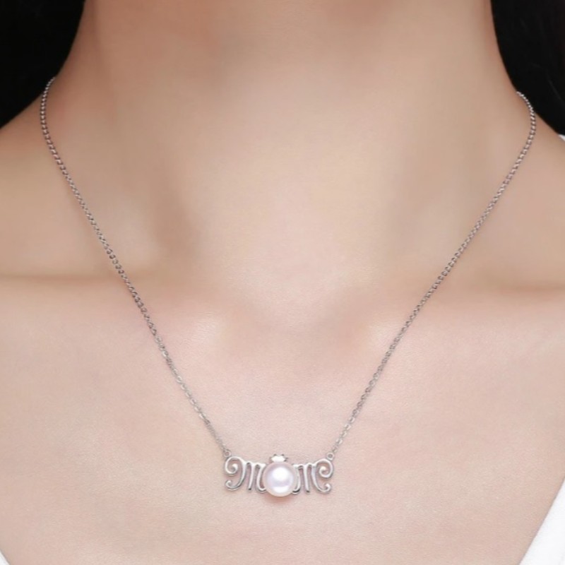 Collier mémorisé pour collier avec pendentif mère perle en argent sterling 925