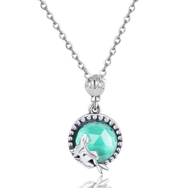 Collier en argent sterling avec pendentif sirène pour femme collier avec pierre de naissance
