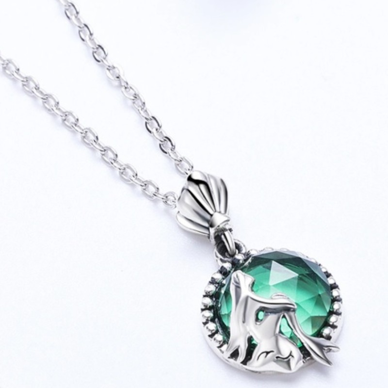 Collier en argent sterling avec pendentif sirène pour femme collier avec pierre de naissance