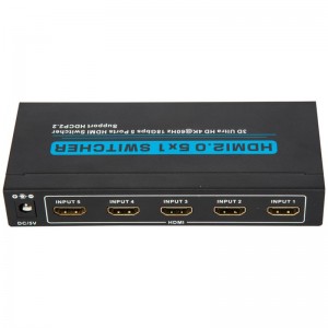 Prise en charge du commutateur V2.0 HDMI 5x1 3D Ultra HD 4Kx2K @ 60Hz HDCP2.2