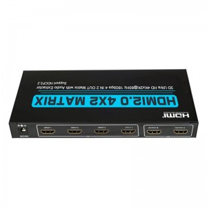 Prise en charge V2.0 HDMI 4x2 Matrix Ultra HD 4Kx2K @ 60Hz HDCP2.2 18Gbps avec extracteur audio