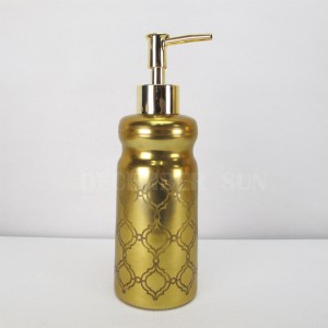 Accessoires de salle de bains en verre à motif doré en mosaïque ronde découpée au laser